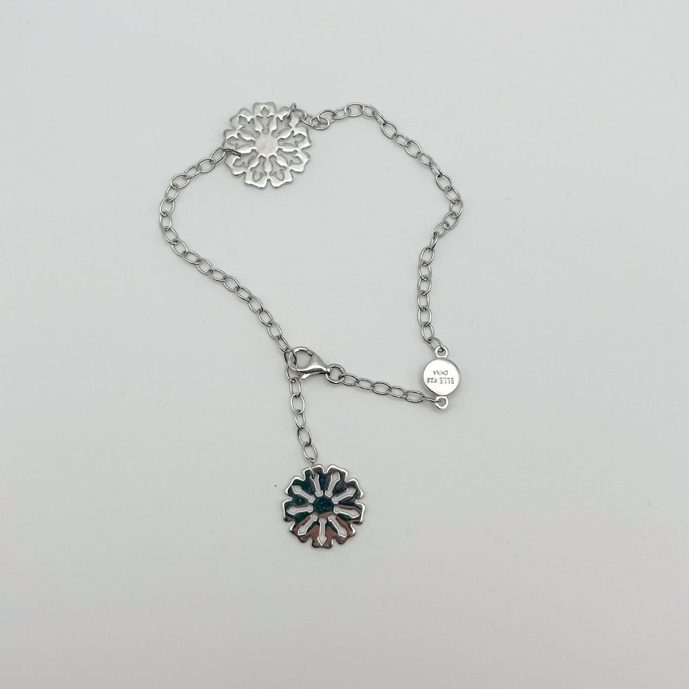 Elle Ruby Signed Sterling Silver Chain Bracelet W… - image 2